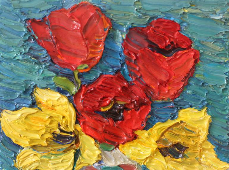 Original Expressionism Floral Painting by Prisac Nicolae