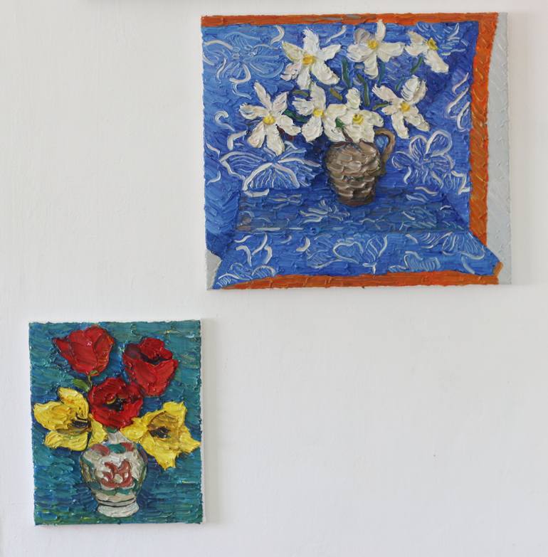 Original Expressionism Floral Painting by Prisac Nicolae