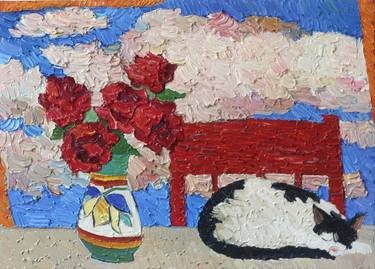 Original Impressionism Cats Paintings by Prisac Nicolae