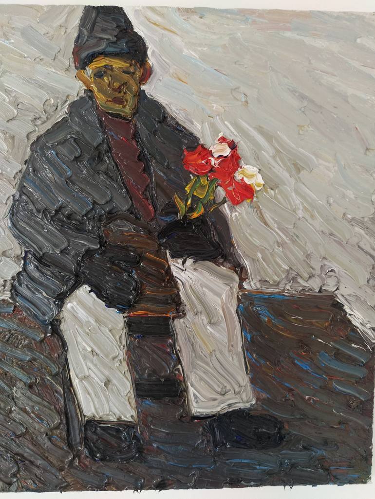 Original Impressionism Portrait Painting by Prisac Nicolae