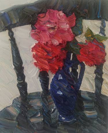 Roses on black chair thumb