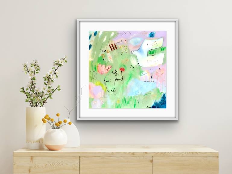 Original Abstract Expressionism Language Painting by Amber Penney