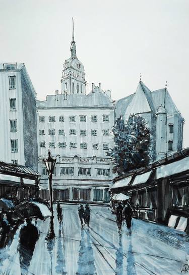 Original Impressionism Cities Mixed Media by Yurii Andreichyn