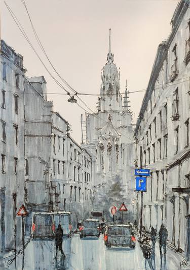 Original Impressionism Cities Mixed Media by Yurii Andreichyn
