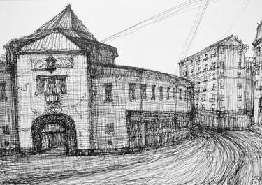 Original Impressionism Architecture Drawings by Yurii Andreichyn