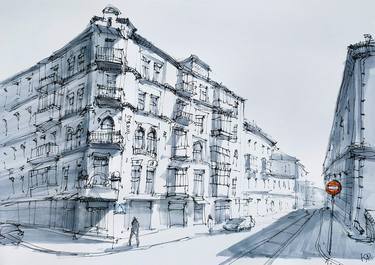 Print of Impressionism Architecture Drawings by Yurii Andreichyn