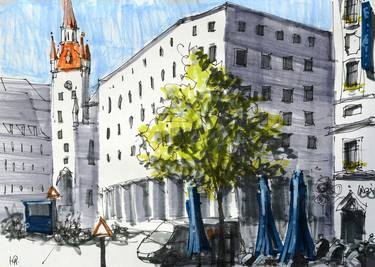 Print of Impressionism Cities Drawings by Yurii Andreichyn
