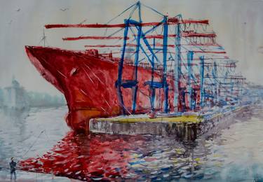 Original Expressionism Ship Paintings by Yurii Andreichyn