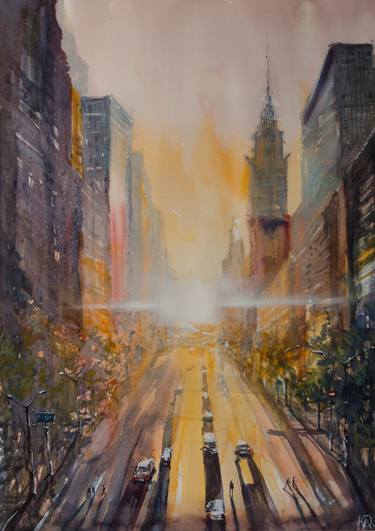 Original Expressionism Cities Paintings by Yurii Andreichyn