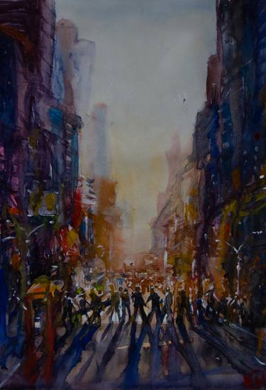 Original Abstract Cities Paintings by Yurii Andreichyn