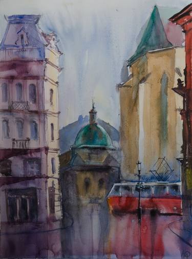 Original Impressionism Cities Paintings by Yurii Andreichyn