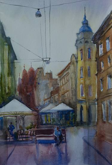 Print of Impressionism Cities Paintings by Yurii Andreichyn