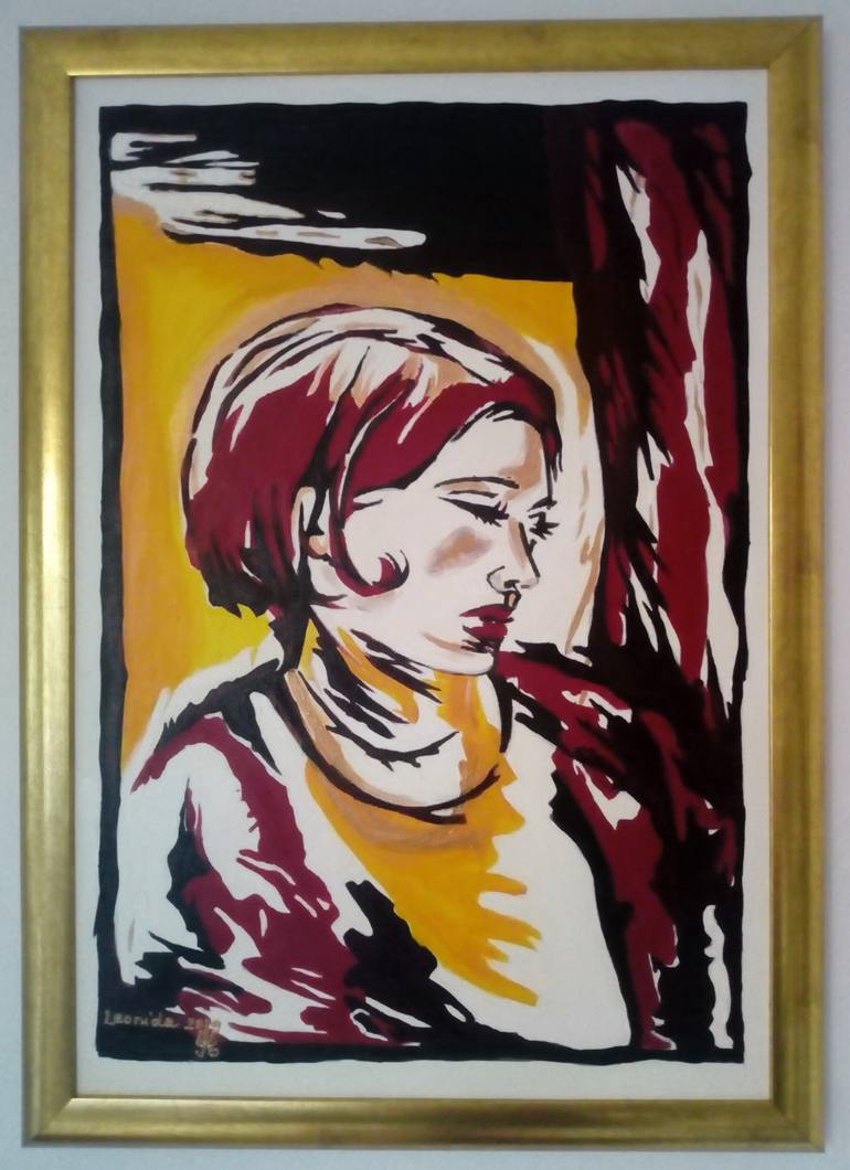 Original Art Deco People Painting by Leonida Arte