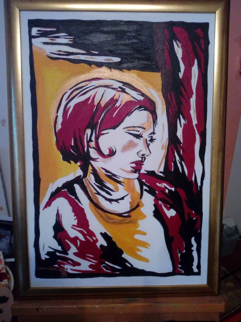 Original Art Deco People Painting by Leonida Arte
