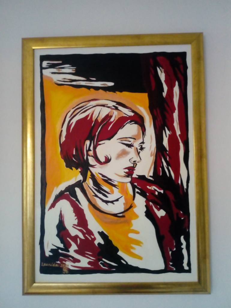 Original Art Deco People Painting by Leonida Arte