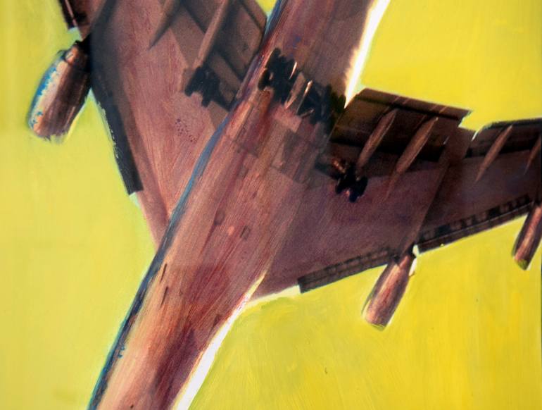 Original Fine Art Airplane Painting by Markus Leiste