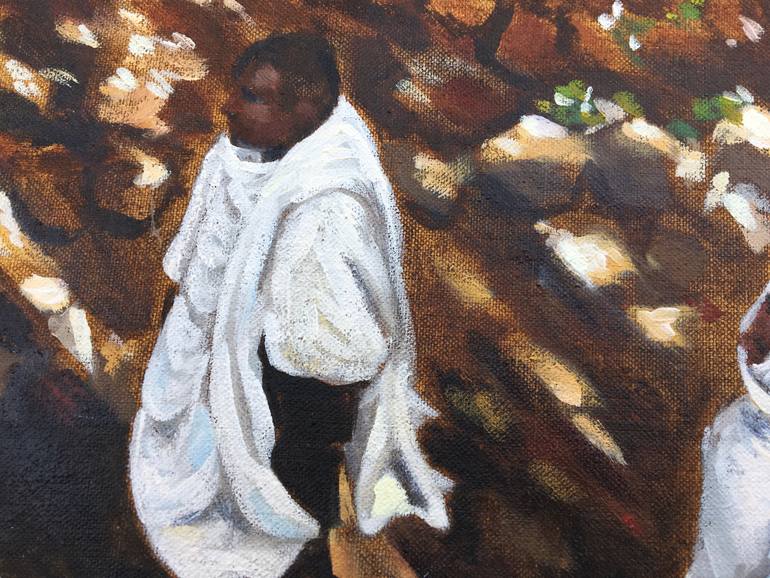 Original Documentary People Painting by Alison Chambers