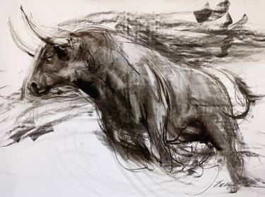 Original Abstract Expressionism Animal Drawings by Muh Ilyas Ruhiyat