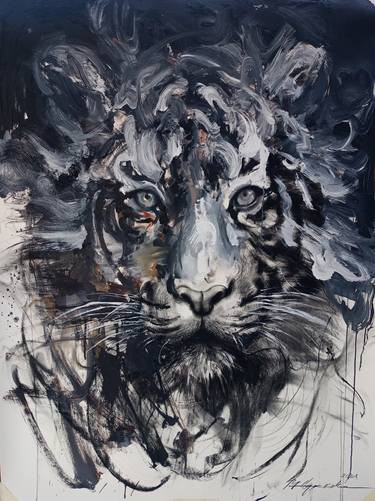 Original Abstract Expressionism Animal Drawings by Muh Ilyas Ruhiyat