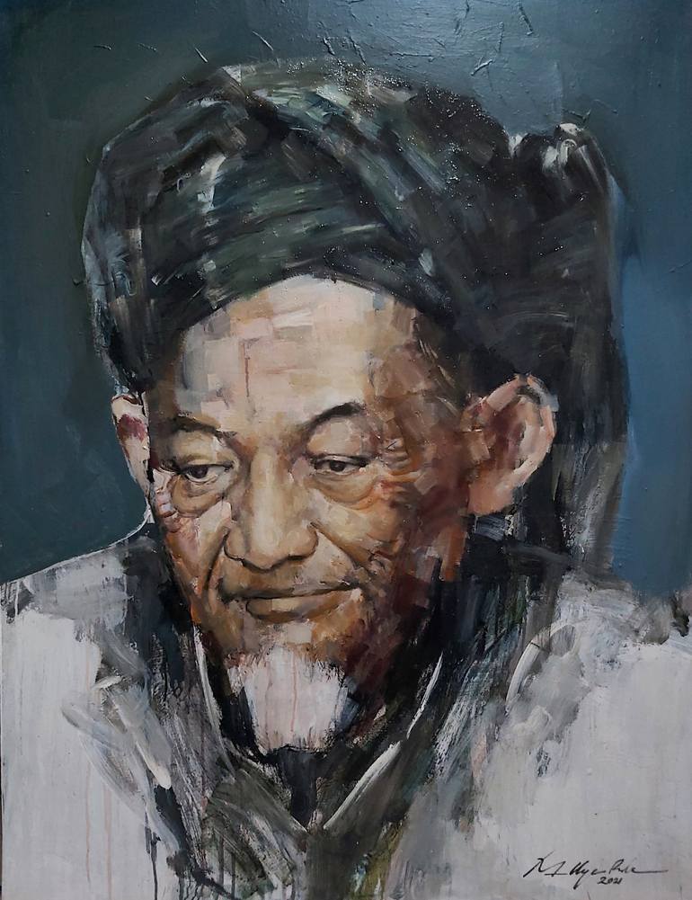 K H Hasyim Asyari Painting By Muh Ilyas Ruhiyat Saatchi Art