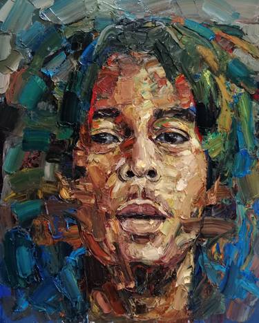 Original Abstract Expressionism Portrait Paintings by Muh Ilyas Ruhiyat