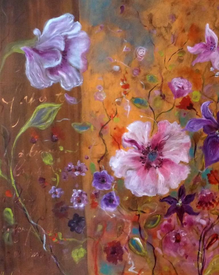 Original Figurative Floral Painting by Loetitia Pillault