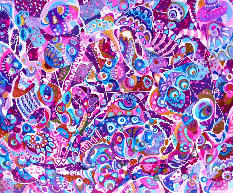 Bijutsu Sekai - Floral Pattern Canvas - Retro floral pattern