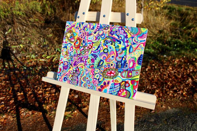 Original Folk Abstract Painting by Veera Zukova