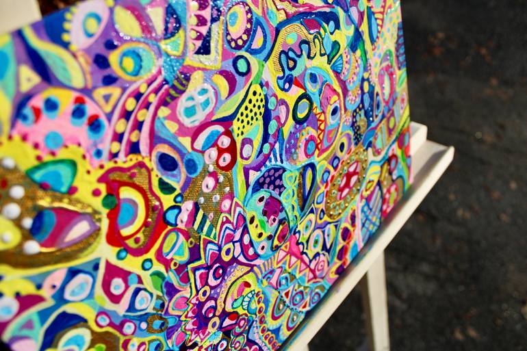 Original Folk Abstract Painting by Veera Zukova