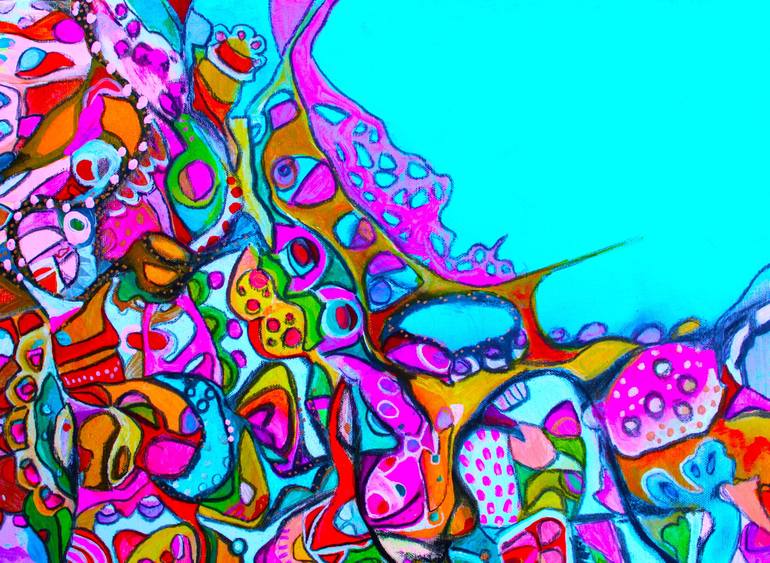 FREEDOM colorful abstract detailed doodles happy art Painting by Veera  Zukova