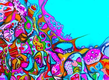 WIKIWIKI, colorful, doodles, detailed, hippie, lsd, wonder, crazy soft  abstract by Veera Zukova, very colorful, lucid, matrix, fractals, fracture,  moon, Cosmic,sweet, sugar, dessert, filled up, incredible, circus, clown,  birthday, party, awesome, joyful