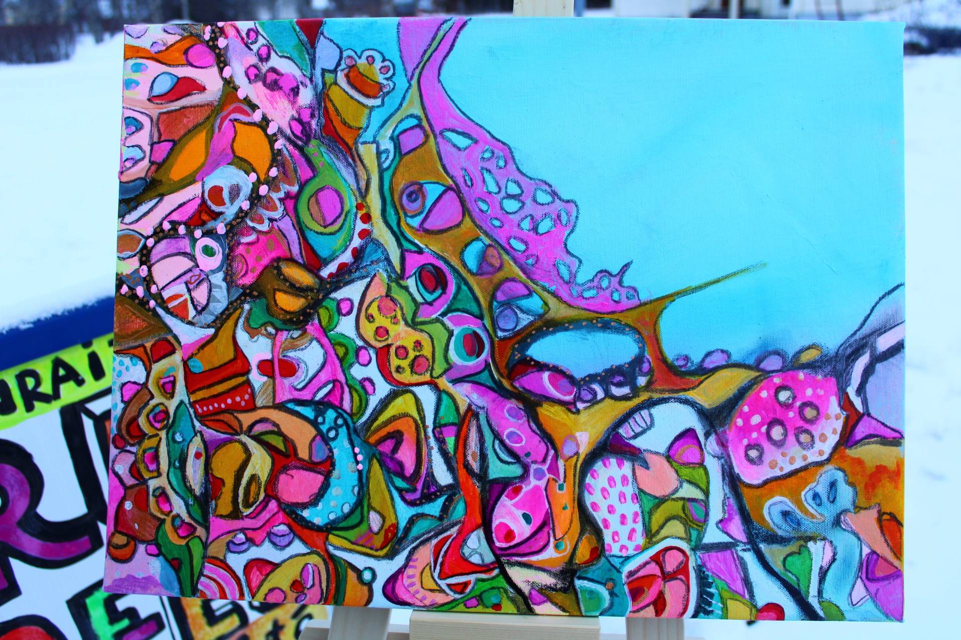 FREEDOM colorful abstract detailed doodles happy art Painting by Veera  Zukova