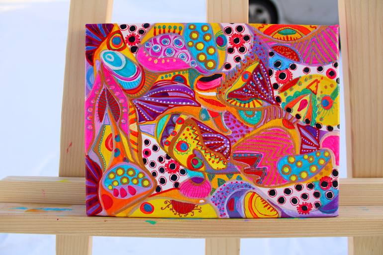 Original Folk Abstract Painting by Veera Zukova