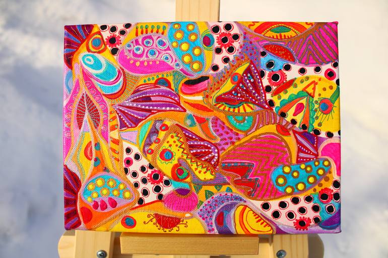 Original Folk Abstract Painting by Veera Zukova