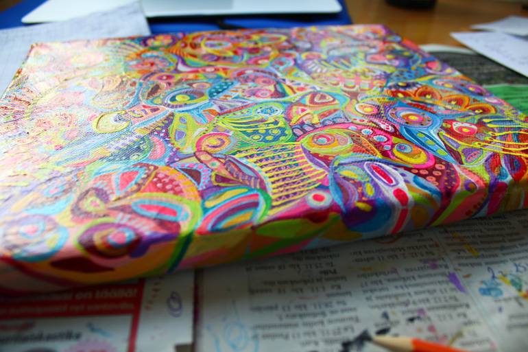 Original Folk Abstract Painting by Veera Zukova