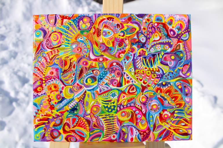 Original Folk Abstract Painting by Veera Zukova