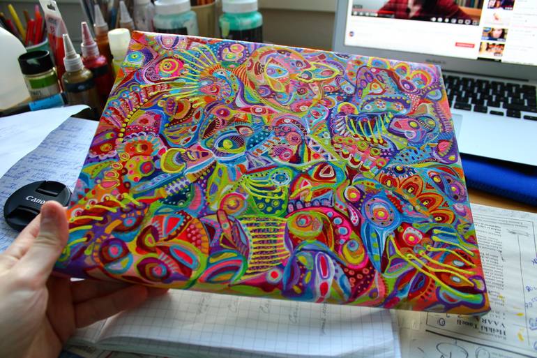 Original Folk Abstract Painting by Veera Zukova