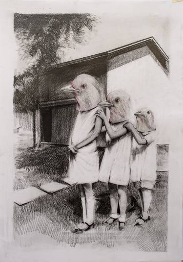 Original Contemporary Family Drawings by Andrea Gallo