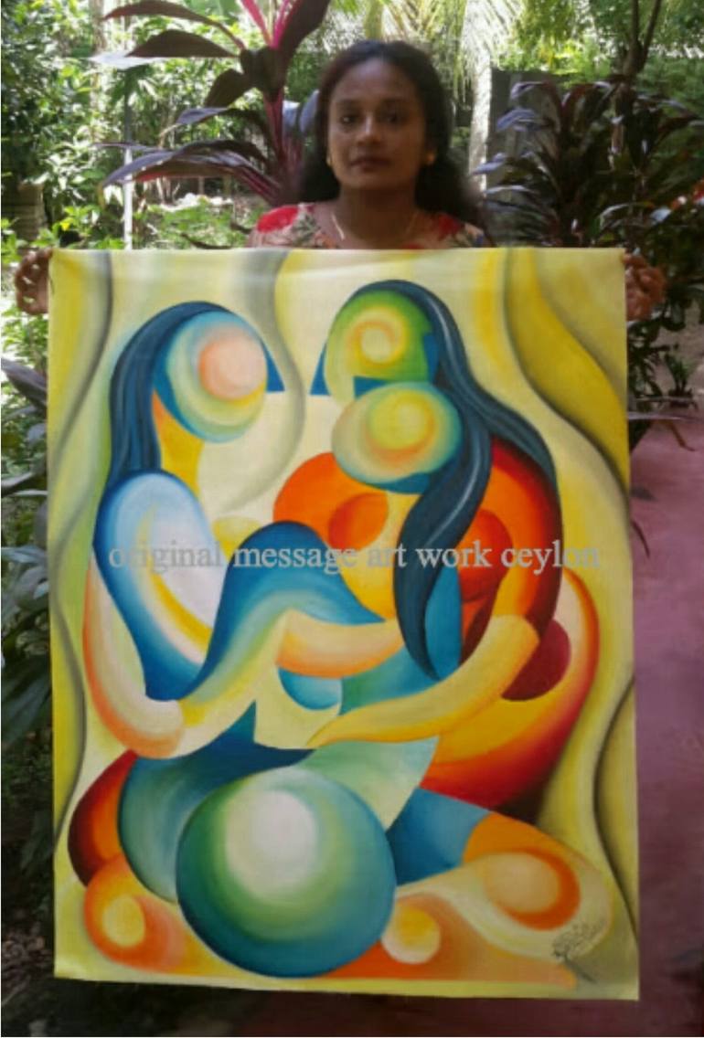 Original Abstract Expressionism Abstract Painting by THUSHARI GAMAGE