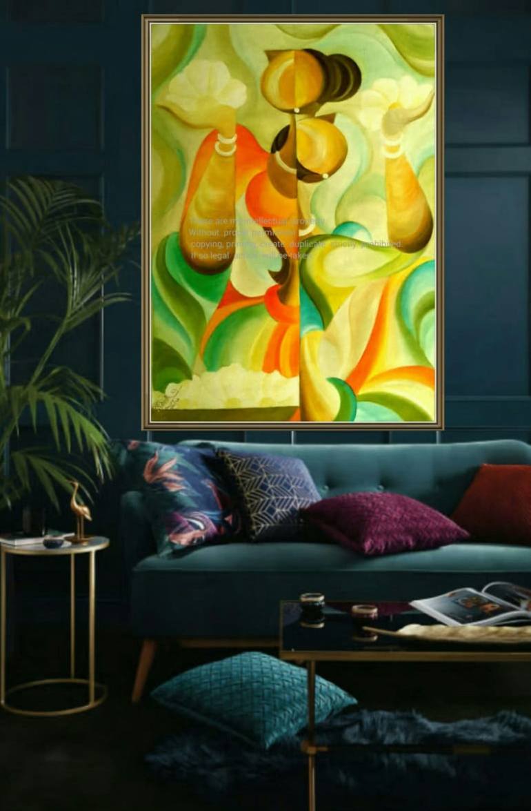 Original Abstract Painting by Ceylonart Meditation Unique Designs By High Frequency Vibrarion
