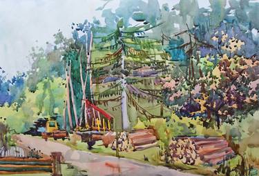 Print of Impressionism Tree Paintings by T Tanbelia
