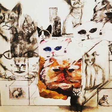 Print of Abstract Expressionism Cats Collage by Daniella Bronzi