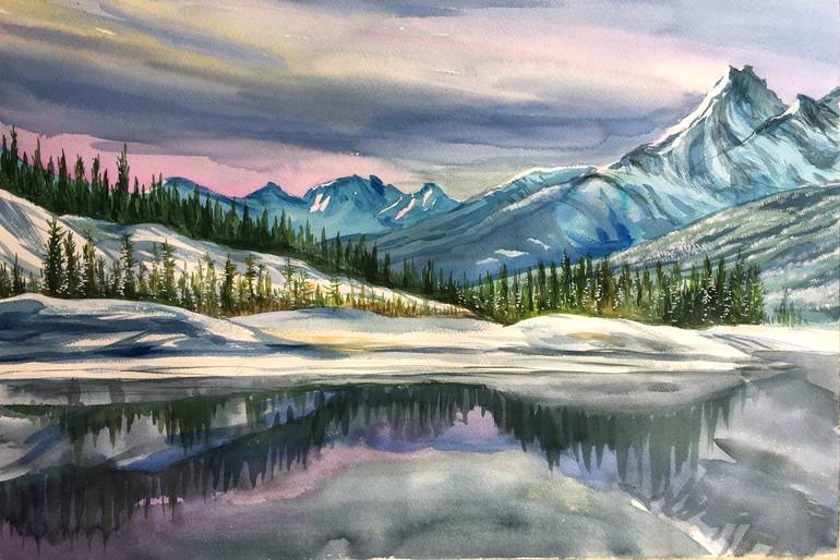 rocky mountains painting