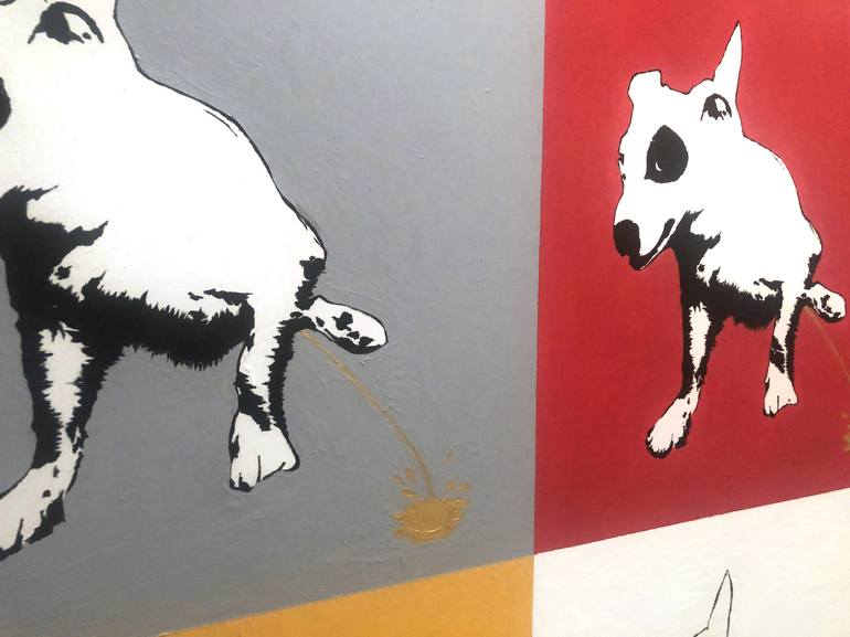 Original Pop Art Dogs Painting by ANNABELLA TALIGNANI