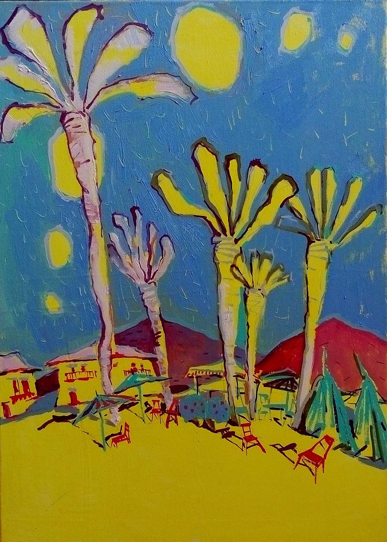 Palm Trees Painting by Olga Sabadin | Saatchi Art