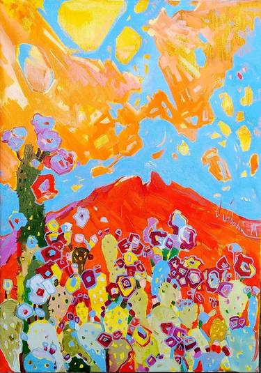 Original Expressionism Nature Painting by Olga Sabadin