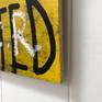 Ready to hang.
Unpainted sides to expose wood.
Raised backing for float effect. 
No need to frame. 

Part of a collection that began after I inherited a stack of discarded plywood from an office remodel. The words, bright colors, distressed typography, and iconic imagery are impromptu emotional responses to the day I'm having. The graffiti-like tag – a last-minute impulse –  is rooted in my urgent desire to make a lasting mark in this world.