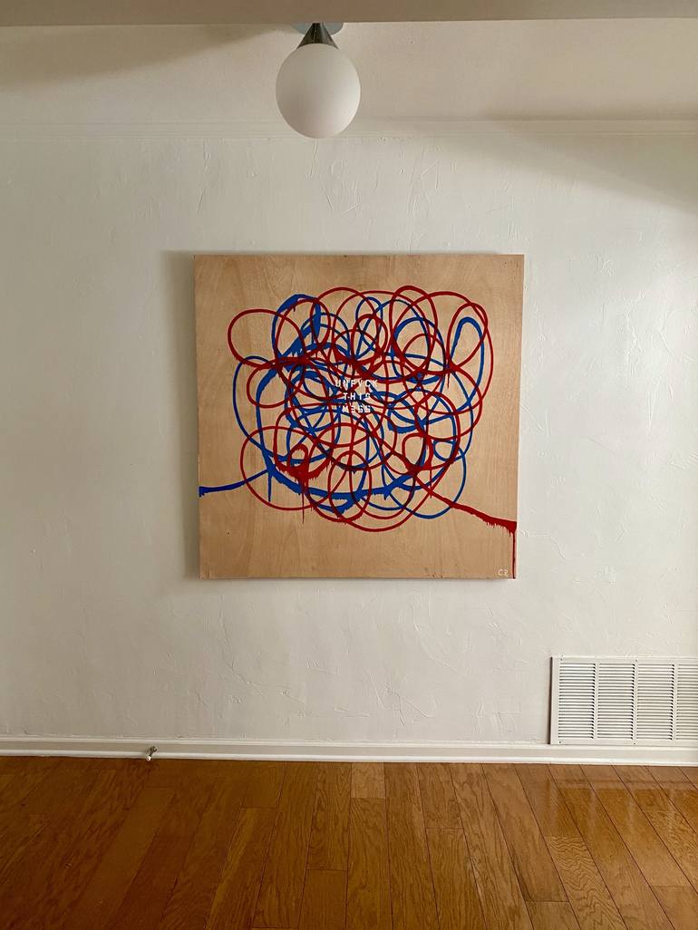 Original Abstract Geometric Painting by Chad Rea