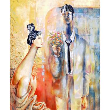 Print of Figurative Love Paintings by Miriam Alba Romano