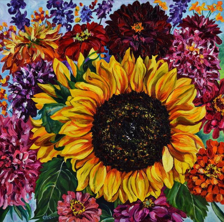 giant sunflower painting